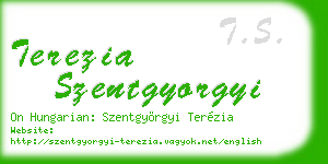 terezia szentgyorgyi business card