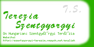 terezia szentgyorgyi business card